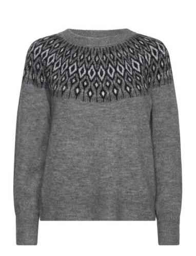 Onlalina Ls Jq O-Neck Knt Tops Knitwear Jumpers Grey ONLY