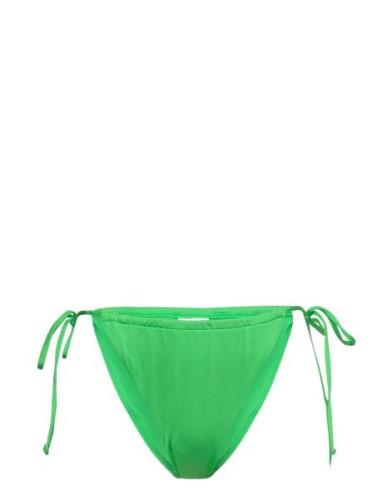 Gina Tricot Shiny Ruched Tie Bikini Brief Grön