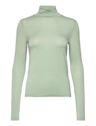 Joline T-Neck Tops Knitwear Turtleneck Green Basic Apparel