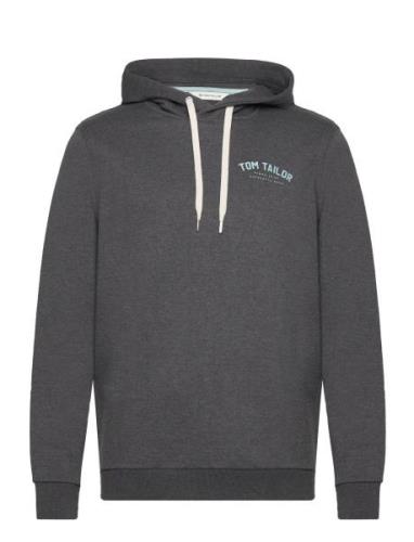 Logo Hoodie Tops Sweat-shirts & Hoodies Hoodies Grey Tom Tailor