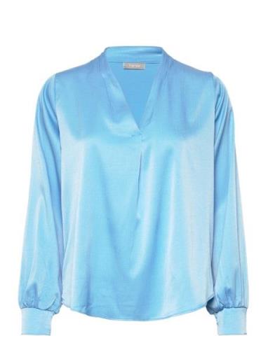 Frviline Bl 1 Tops Blouses Long-sleeved Blue Fransa