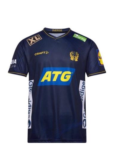 Sweden Handball Replica Tee M Sport T-shirts Short-sleeved Navy Craft