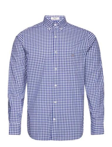 Reg Classic Poplin Gingham Shirt Tops Shirts Casual Blue GANT