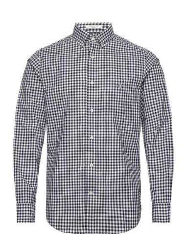 Reg Poplin Gingham Shirt Tops Shirts Casual Black GANT