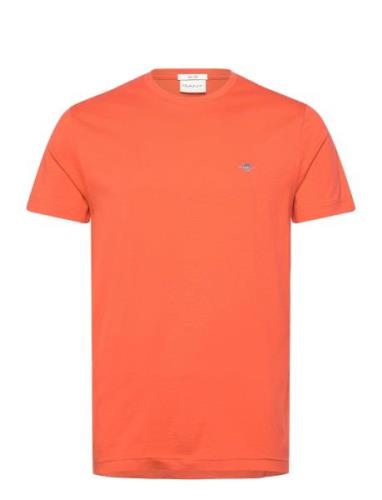 Slim Shield Ss T-Shirt Tops T-shirts Short-sleeved Orange GANT