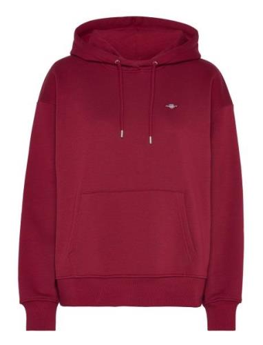 Rel Shield Hoodie Tops Sweat-shirts & Hoodies Hoodies Red GANT