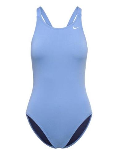 Nike W Fast Back Piece Solid Sport Swimsuits Blue NIKE SWIM