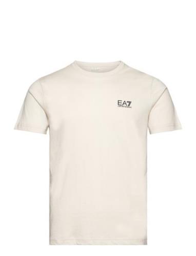 T-Shirt Tops T-shirts Short-sleeved Cream EA7