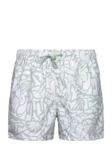 Borg Print Swim Shorts Badshorts Green Björn Borg