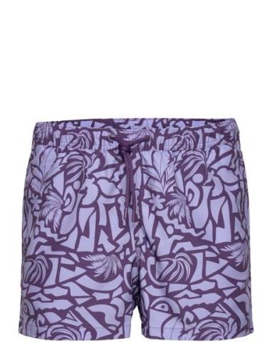 Borg Print Swim Shorts Badshorts Purple Björn Borg