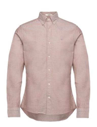 Slim Oxford Shirt Tops Shirts Casual Beige GANT
