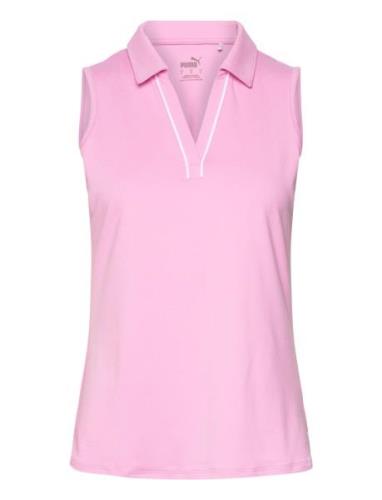 W Cloudspun Piped Sl Polo Tops T-shirts & Tops Polos Pink PUMA Golf