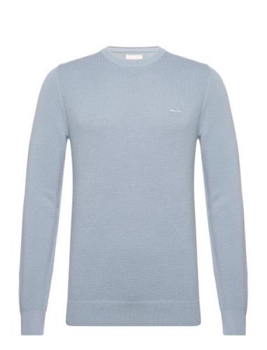 Cotton Pique C-Neck Tops Knitwear Round Necks Blue GANT