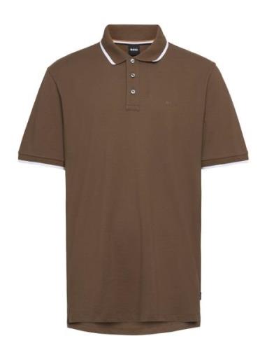 Parlay 190 Tops Polos Short-sleeved Brown BOSS