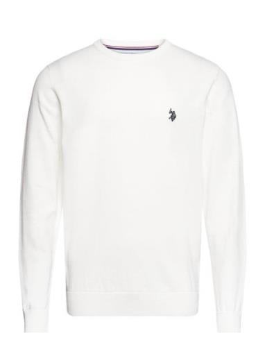 Uspa Knit Adair Men Tops Knitwear Round Necks White U.S. Polo Assn.