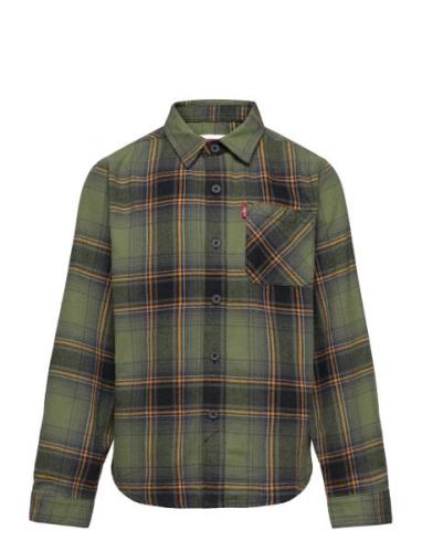 Levi's® Plaid Flannel Pocket Shirt Tops Shirts Long-sleeved Shirts Gre...