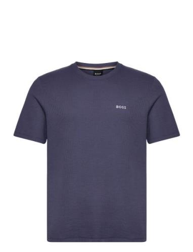 Waffle T-Shirt Tops T-shirts Short-sleeved Navy BOSS