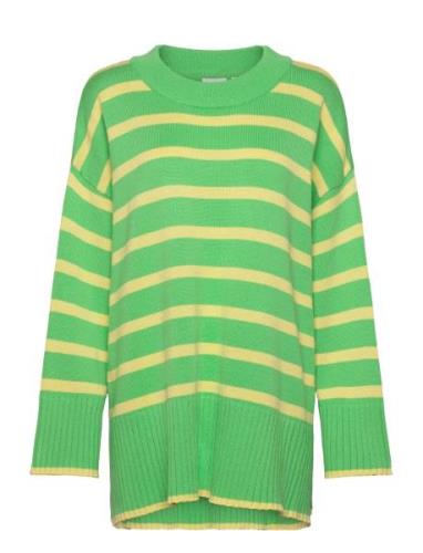 Carhella Ls Loose Striped O-Neck Knt Tops Knitwear Jumpers Green ONLY ...