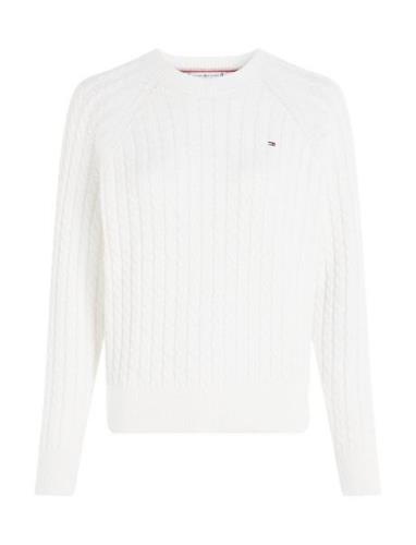 Co Cable C-Nk Sweater Tops Knitwear Jumpers White Tommy Hilfiger