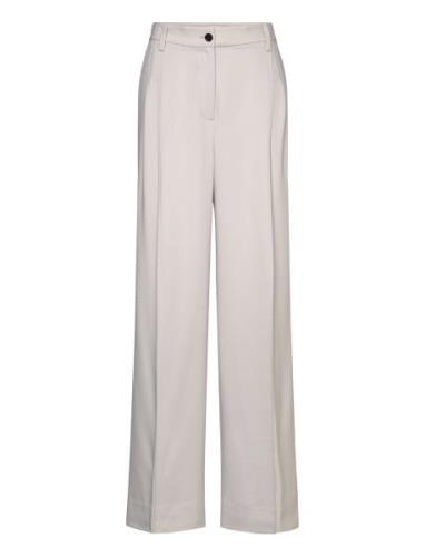 Structure Twill Wide Leg Pant Bottoms Trousers Wide Leg Grey Calvin Kl...