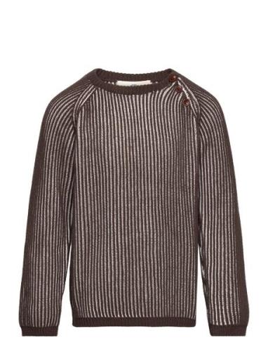 Brioche Classic Pull Over Tops Knitwear Pullovers Brown Copenhagen Col...