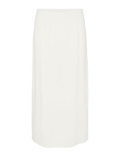 Vmmymilo Hw 7/8 Skirt Wvn Ga Knälång Kjol White Vero Moda