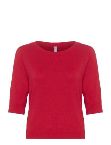 Cuannemarie Ss Ck Tops Knitwear Jumpers Red Culture