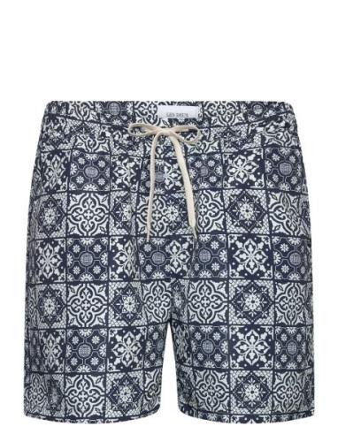 Stan Aop Swim Shorts 2.0 Badshorts Navy Les Deux