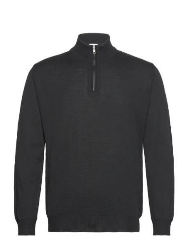 Extrafine Merino Half Zip Knit Tops Knitwear Half Zip Jumpers Black S....