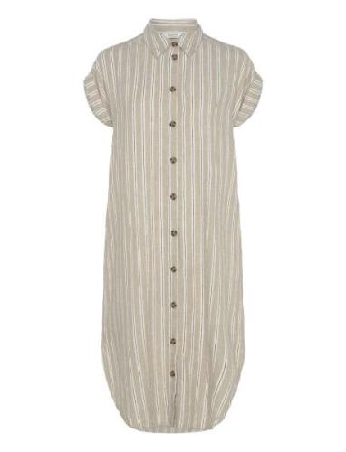 Byfalakka Ss Shirt Dress - Knälång Klänning Beige B.young