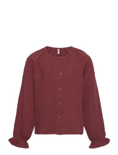 Kids Only Kogthyra Ls Button Blouse Wvn Burgundy