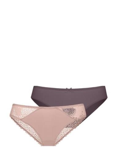 Amora-2Pp Brief Trosa Brief Tanga Beige Dorina