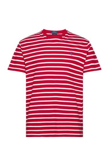 Classic Fit Striped Jersey T-Shirt Tops T-shirts Short-sleeved Red Pol...