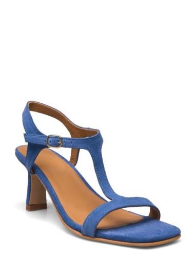 Sandals - Block Heels Sandal Med Klack Blue ANGULUS