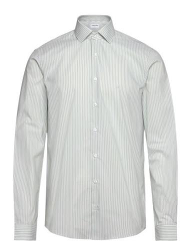 Calvin Klein Thermo Tech Stripe Fitted Shirt Blå