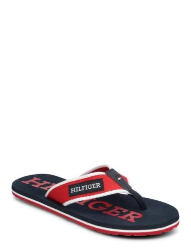 Patch Hilfiger Beach Sandal Flip Flops Sandaler Red Tommy Hilfiger