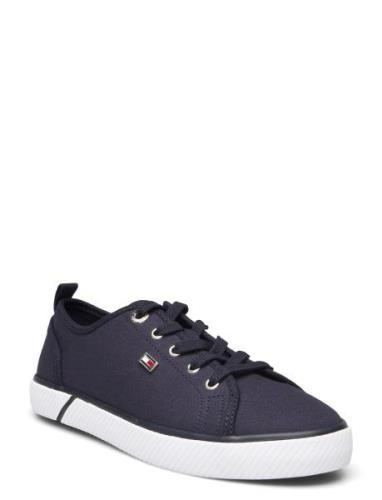 Vulc Canvas Sneaker Låga Sneakers Blue Tommy Hilfiger