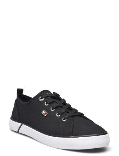 Vulc Canvas Sneaker Låga Sneakers Black Tommy Hilfiger