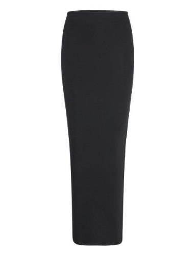 Super Stretch Tube Dress Knälång Klänning Black Gina Tricot