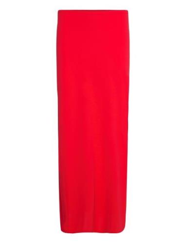 Low Waist Maxi Skirt Lång Kjol Red Gina Tricot