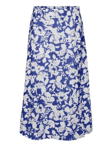 Vmfrej H/W 7/8 Pencil Skirt Wvn Exp Knälång Kjol Blue Vero Moda