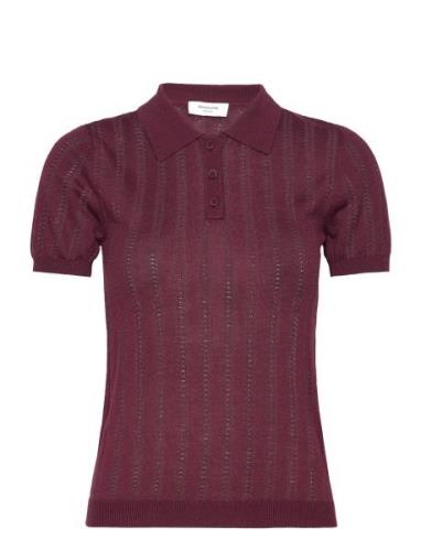 Knit Polo Tops T-shirts & Tops Polos Burgundy Rosemunde