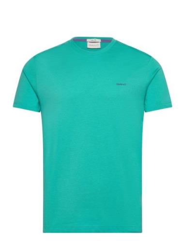 Contrast Logo Ss T-Shirt Tops T-shirts Short-sleeved Blue GANT