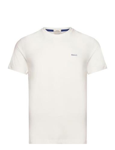 Contrast Logo Ss T-Shirt Tops T-shirts Short-sleeved White GANT