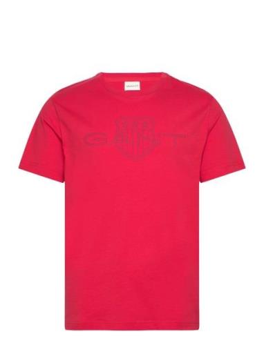 Logo Ss T-Shirt Tops T-shirts Short-sleeved Red GANT
