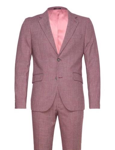 Structure Stretch Suit Kostym Pink Lindbergh
