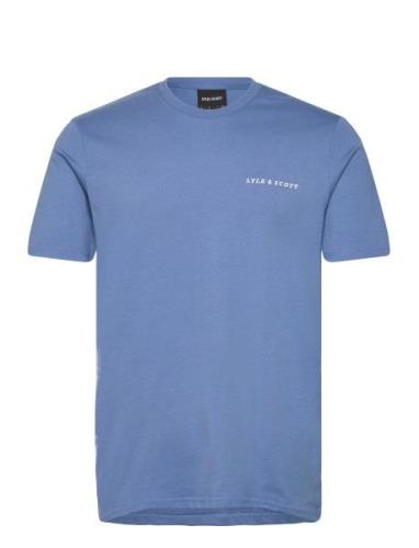 Embroidered T-Shirt Tops T-shirts Short-sleeved Blue Lyle & Scott