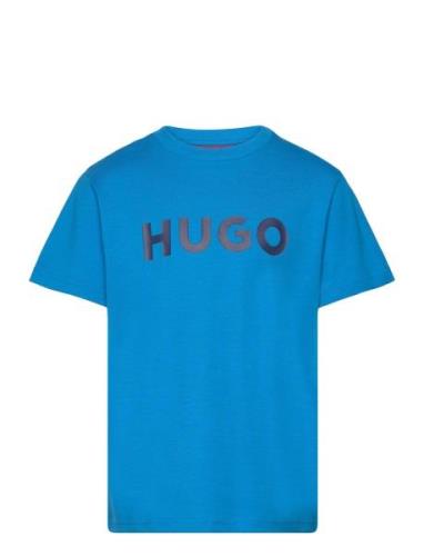 Short Sleeves Tee-Shirt Tops T-shirts Short-sleeved Blue Hugo Kids