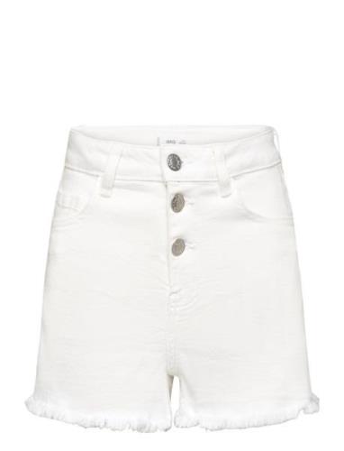 Denim Shorts With Buttons Bottoms Shorts White Mango