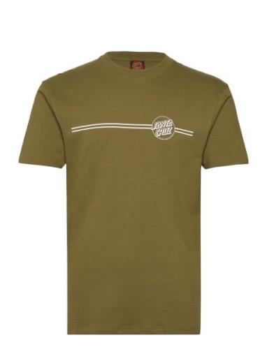 Opus Dot Stripe Tops T-shirts Short-sleeved Green Santa Cruz